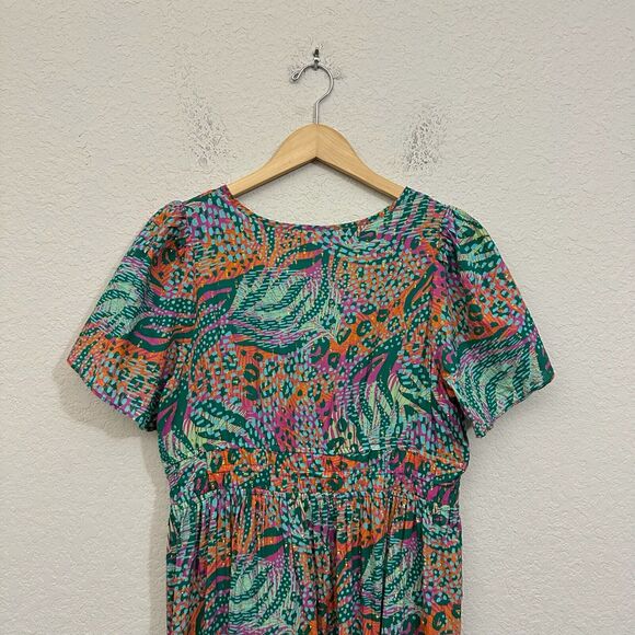 BRITON COURT Willow Maxi Dress Multicolor Tiered Metallic Boho NWOT - Picture 6 of 10